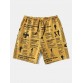 Mens All Over Music Performance Letter Printed Drawstring Shorts