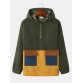 Mens Corduroy Front Zipper Double Pocket Hooded Sweatshirts