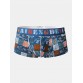 Mens Underwear Graffiti Print Faux Silk U Convex Boxers