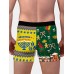 Mens Funny Print Mid Waist Christmas Style Boxer Briefs Cozy Underwear