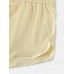 Mens Solid Color Soft Silk Breathable Loose Lightweight Home Elastic Mid Waist Boxers