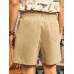 Men Striped Print Belted Wide Legged Above Knee Length Casual Shorts