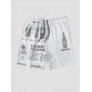 Mens Beers Newspaper Print Loose Drawstring Shorts With Pocket