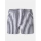 Mens 100  Cotton Basic Striped Breathable Loose Fit Home Lounge Shorts Boxers With Pocket