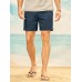 Men Solid Ribbed Belted Multi Pocket Stick Casual Mid Length Shorts