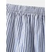 Mens 100  Cotton Striped Thin Loose Breathable Button Fly Home Boxers Shorts